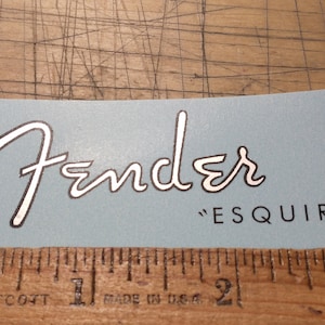 Waterslide Decal for Guitar, FAST insured SHIPPING with TRACKING Premium reproduction decal, Metallic Silver Ink, Restoration Grade Quality