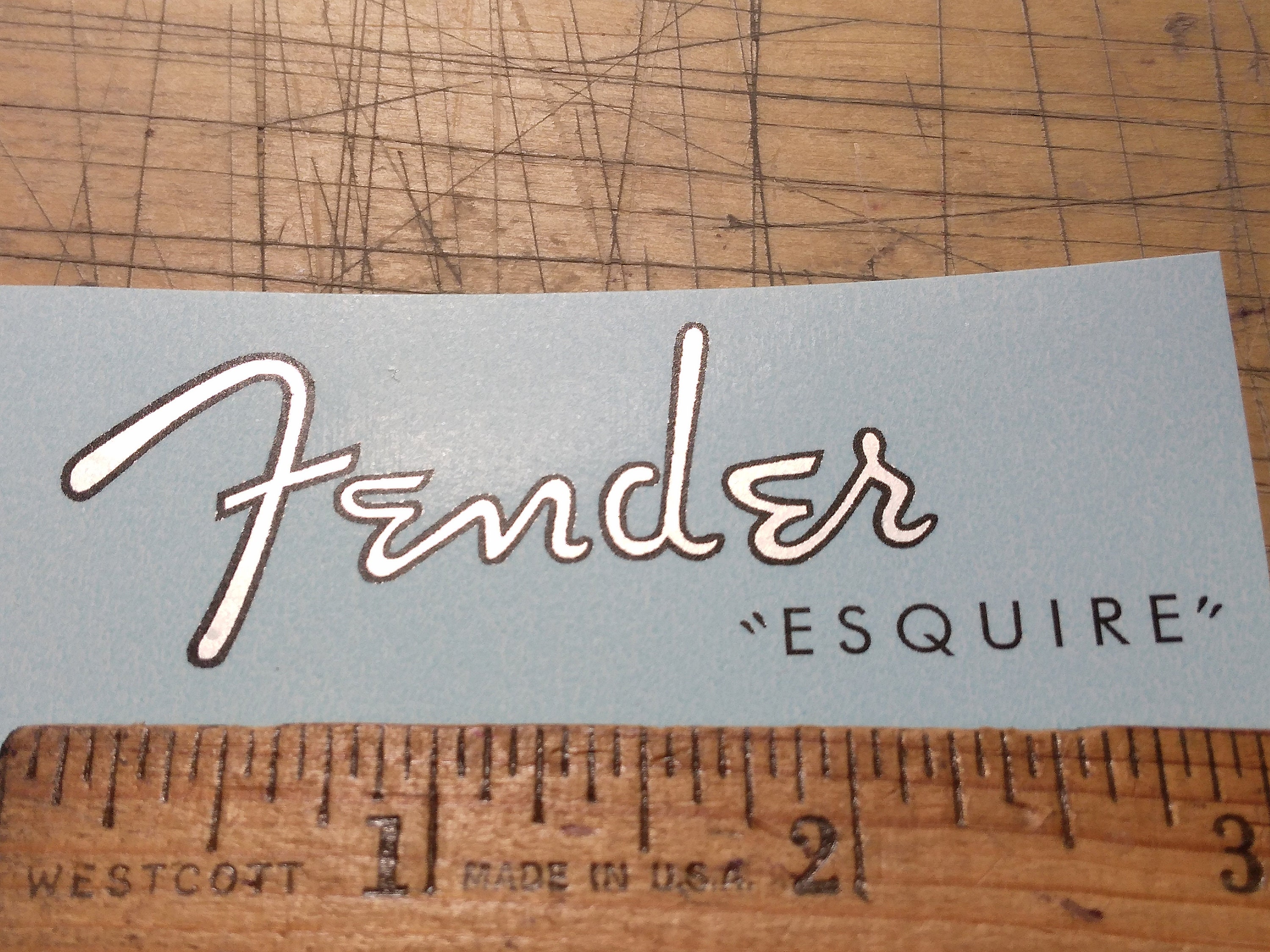 thumbnail interactive-video image 1 of 3x Fender Telecaster Custom Shop Waterslide Guitar Headstock Decals - Luthier Supply 1 of 3