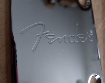 Engraved Chrome Guitar Neck Plate: Reproduction