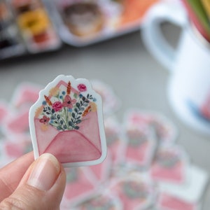 Sticker - Briefumschlag mit Blumen