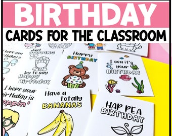 Happy Birthday Cards - Birthday Coloring Pages - Birthday Card Template - Birthday Card for Kids