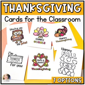 Thanksgiving et cartes de voeux d'automne pour enfants | Cartes de voeux numériques avec images d'automne | Cartes imprimables pour amis | Coloration