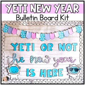 January Bulletin Board | Yeti New Years Bulletin Board Kit
