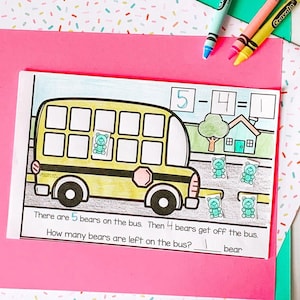 Subtraction Word Problems for Kindergarten Beginning Reader Printable Books