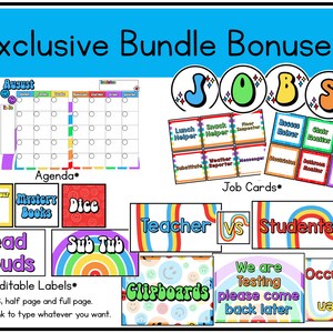 Retro Rainbow Classroom Decor Bundle | Smiley Face Classroom Decor ...