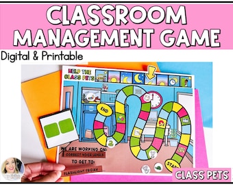 Sistema de gerenciamento de comportamento em sala de aula - Jogos cooperativos positivos de gerenciamento de sala de aula - Ajude os animais de estimação da turma - Digital - PDF