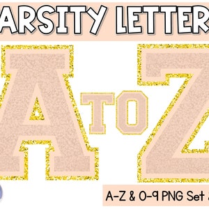Varsity Letters | Peach | Varsity Letter PNG Alphabet | Bulletin Board Letters