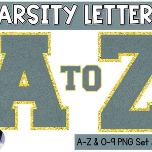 Varsity Letters | Deep Teal | Varsity Letter PNG Alphabet | Bulletin Board Letters