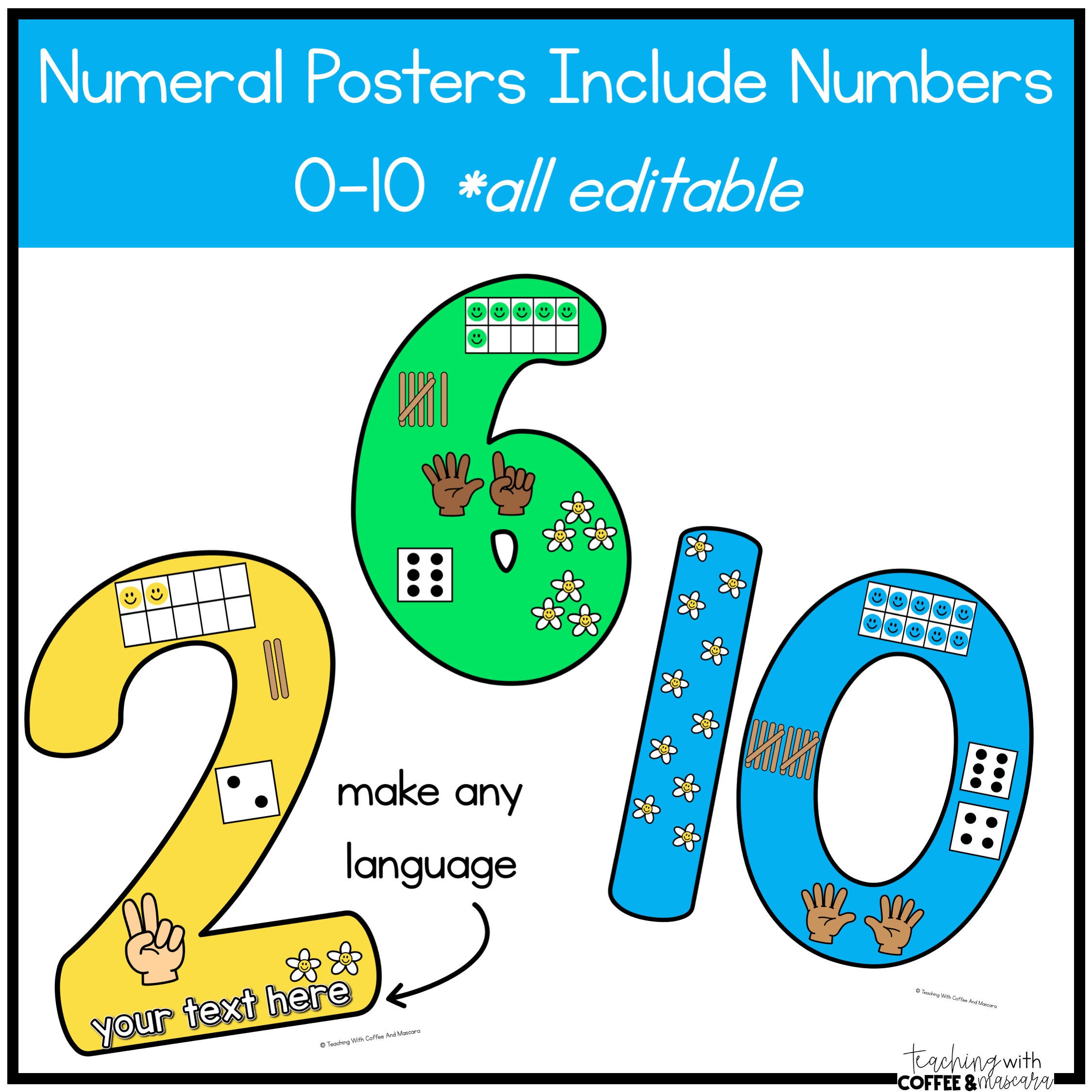 Number Posters | Rainbow Retro Classroom Decor | Classroom Printable ...