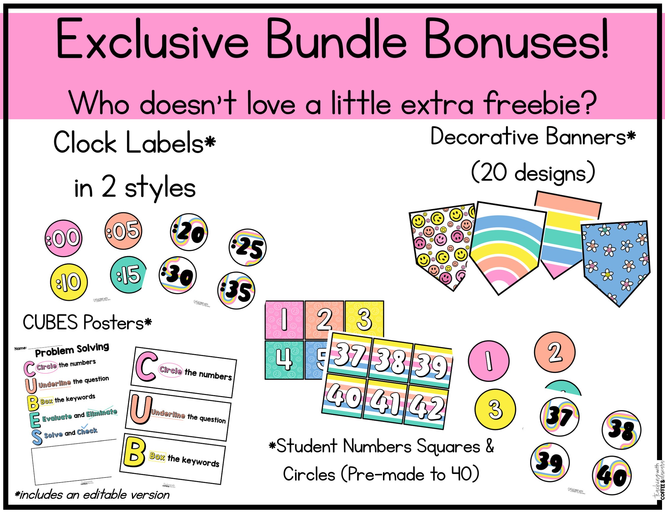 Math Posters Bundle | Retro Rainbow Classroom Decor | Shape Posters ...