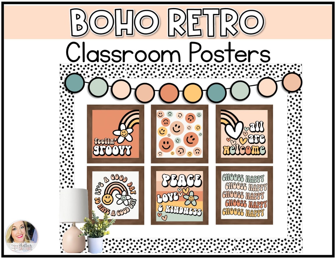 Boho Classroom Decor Classroom Printable Posters Retro Decor Etsy UK