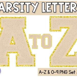 Varsity Letters | Tan | Varsity Letter PNG Alphabet | Bulletin Board Letters