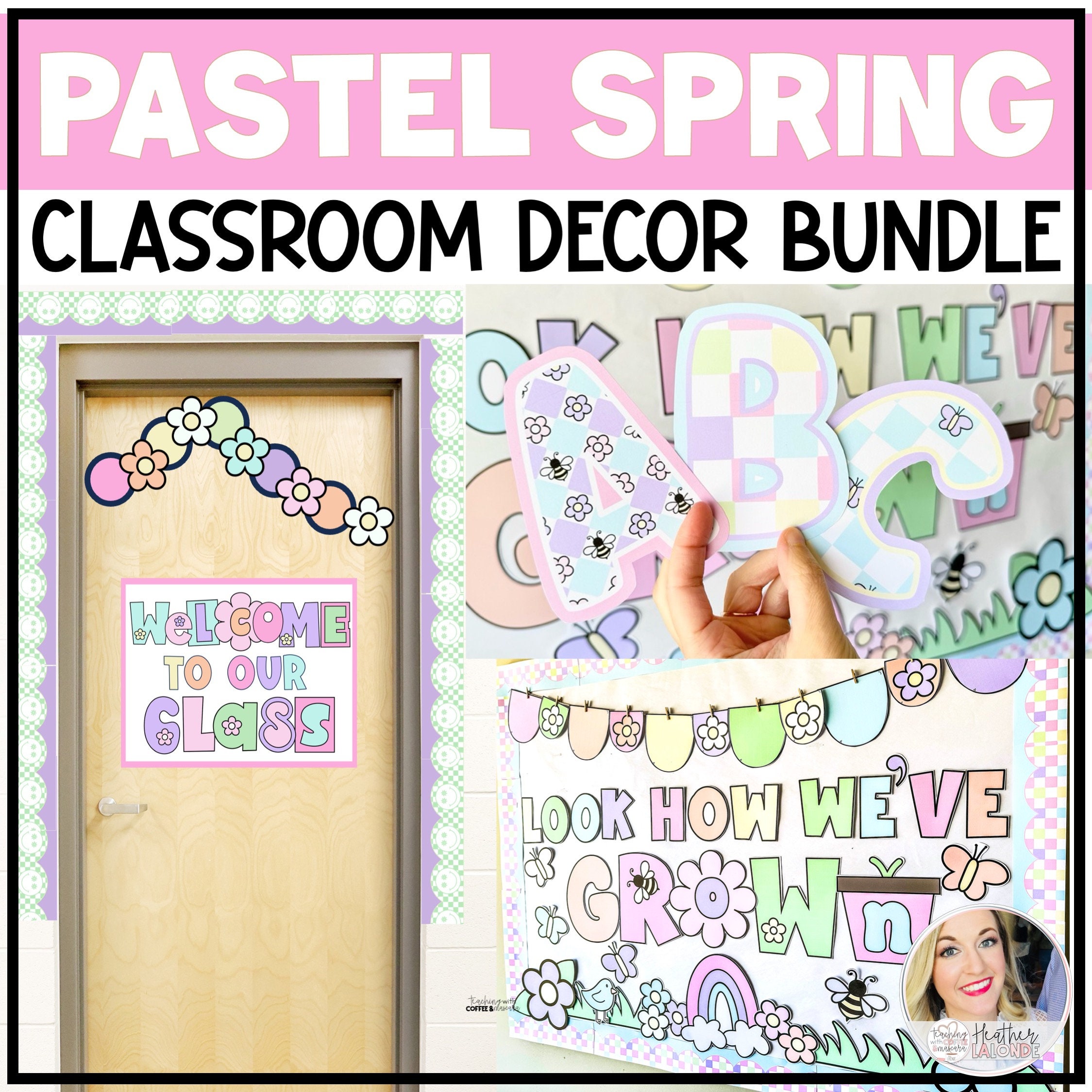 Spring Classroom Decor Bundle | Pastel Bulletin Board Letters (PDF) - Etsy
