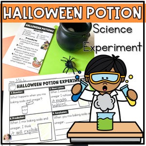 Halloween-Wissenschaftsexperiment Hexengebräu - Halloween-Aktivität für Kinder - Druckbare wissenschaftliche Experimente für Kinder