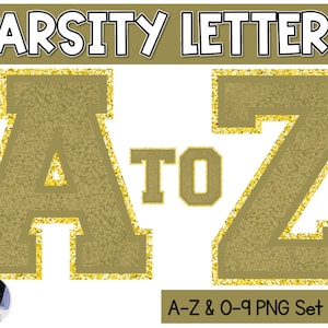 Varsity Letters | Olive Green | Varsity Letter PNG Alphabet | Bulletin Board Letters