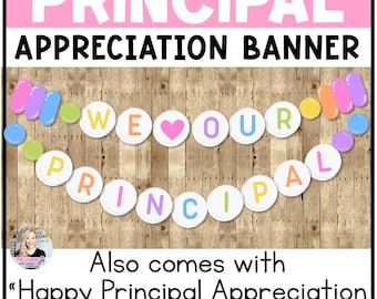 Pancarta de pulseras de la amistad para el Día o Mes de Agradecimiento al Director/a de la Escuela (descarga digital)