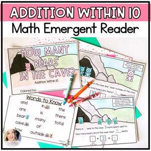 Kindergarten Addition to 10 Word Problems, Beginning Reader Printable ...