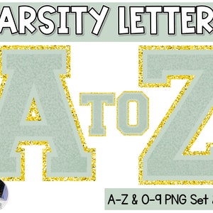 Varsity Letters | Mint | Varsity Letter PNG Alphabet | Bulletin Board Letters