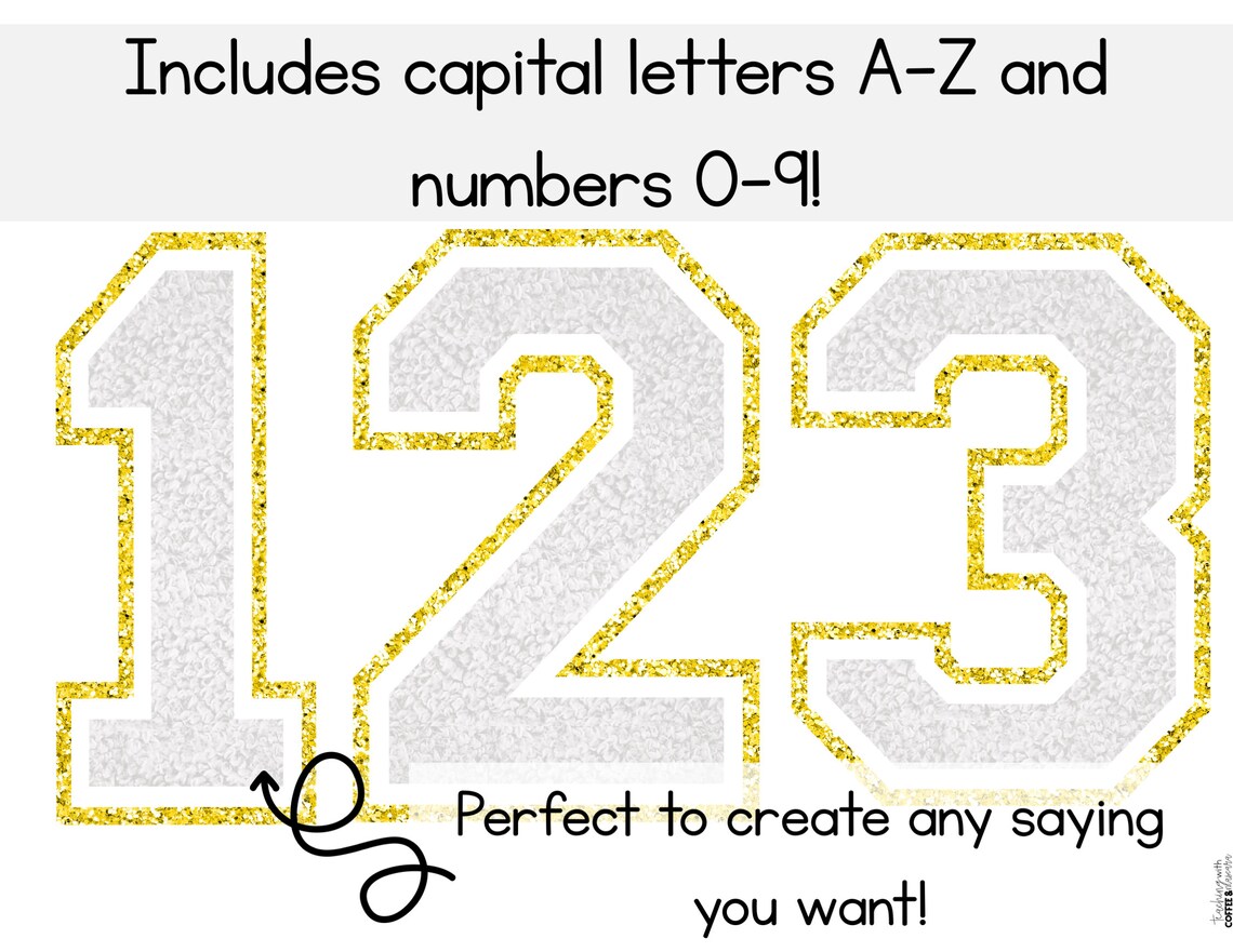 Varsity Letters White Varsity Letter PNG Alphabet - Etsy