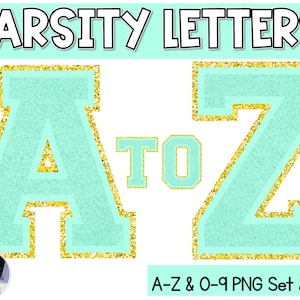 Varsity Letters | Teal | Varsity Letter PNG Alphabet | Bulletin Board Letters