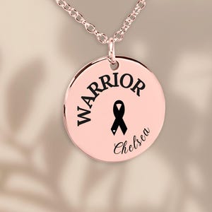 Warrior Necklace Tribute Breast Cancer Survivor Present for Sister Pink Pendant Fighting Cancer Patient Gift for Mom Memorial Jewelry for
