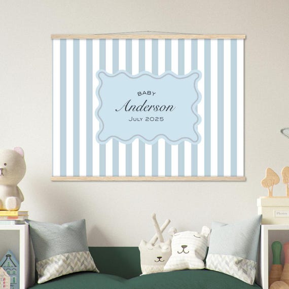 Custom Newborn Baby Wall Tapestry Personalized Name Birth Stats