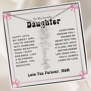 Colar de flores de nascimento personalizado para filha, presente de 20º aniversário da mãe, joia com pingente para o mês de nascimento, colar para uso diário