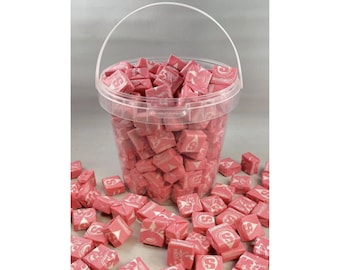 Starburst Original Sweets *PINK* Strawberry Flavour Bucket Handle 150 Sweets Reusable Tub Choose Your Own Colour Kids Party Candy