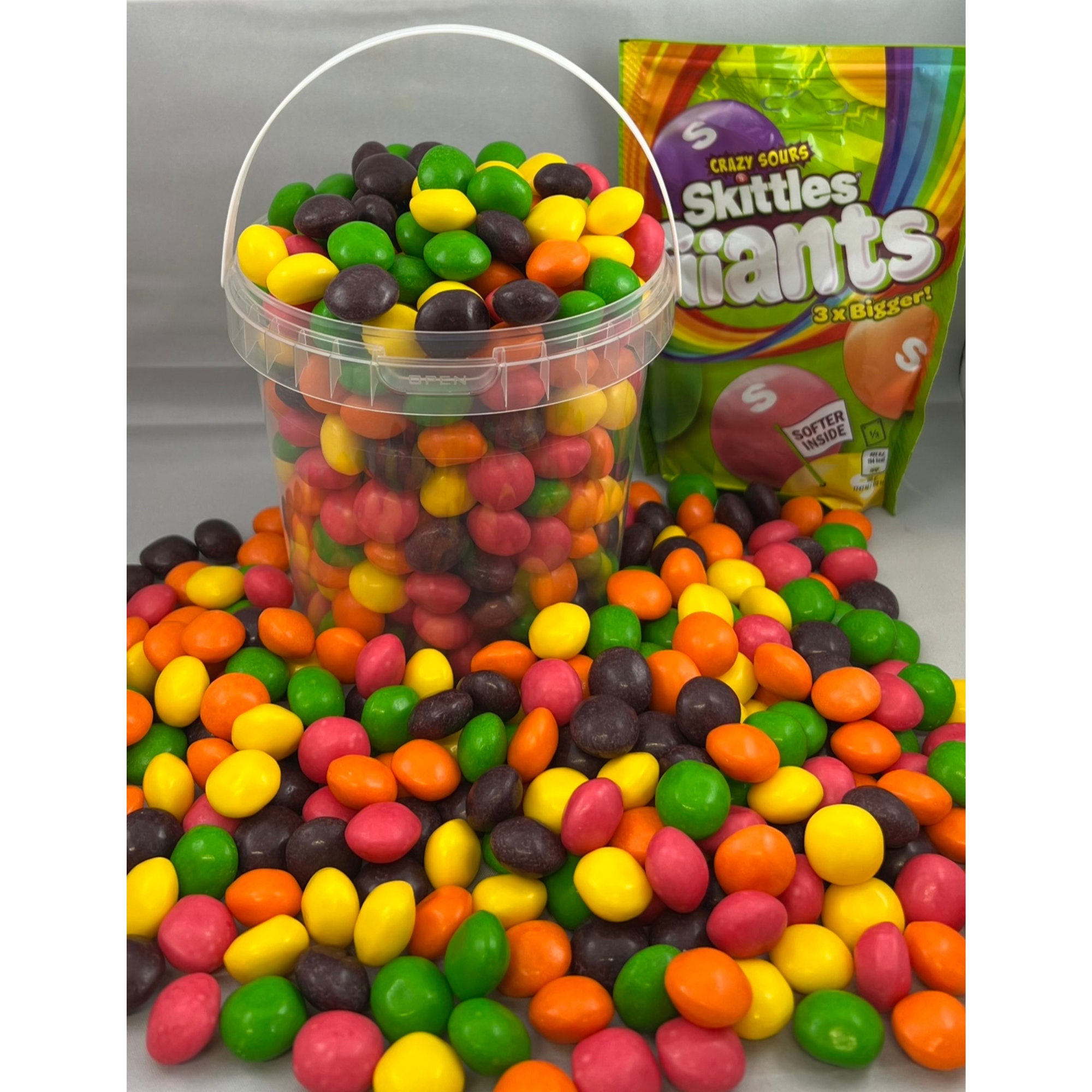 Skittles Red Giants Sweets Flavour Original Skittles 1kg Bucket Reusable Tub