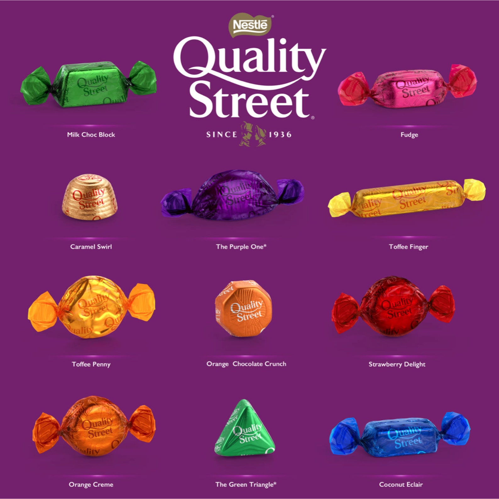 Quality Street Purple One X100 Flavour Dated 08/24 Chocolate Etsy