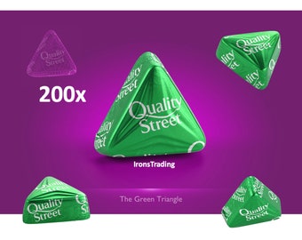 Quality Street Green Triangles x200 Sabor con fecha 08/24 Chocolate Elige tu propia cesta de regalo de boda Fiesta