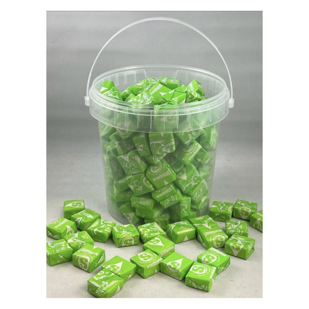 Starburst Original Sweets GREEN Lime Flavour Bucket Handle 150 Sweets