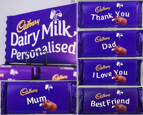 Personalised Cadbury Chocolate Bar 110g Choose Message Easter Birthday  Mother's Day Father's Day Gift Present Idea 