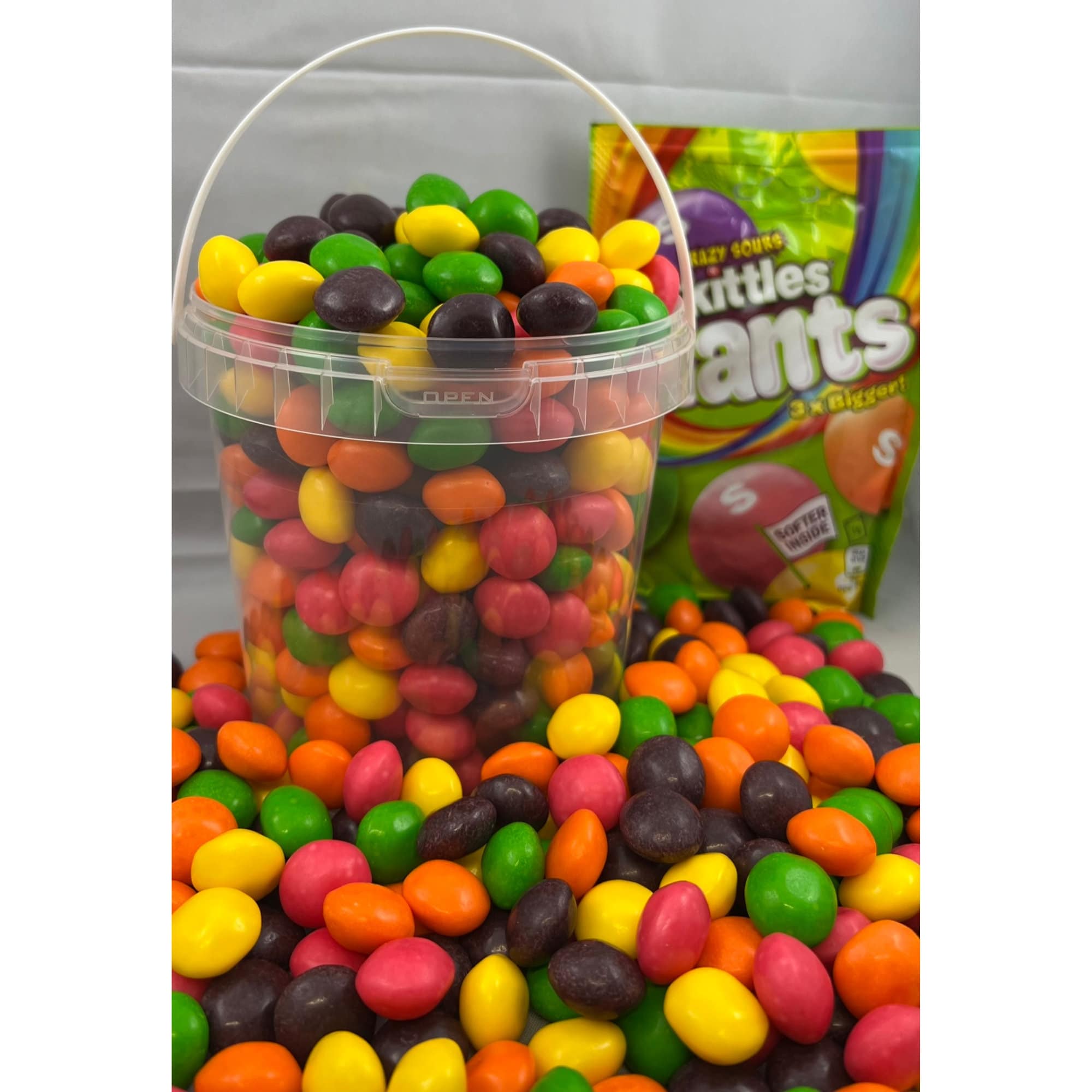 Skittles Sour Giants Flavour Skittles 1kg Bucket Crazy Sours 3 X