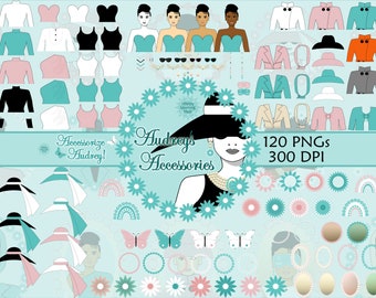 Breakfast at Tiffany's Clipart: Audrey Hepburn Fashion PNGs (Digital Download)