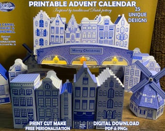 Printable Advent Calendar Christmas Village