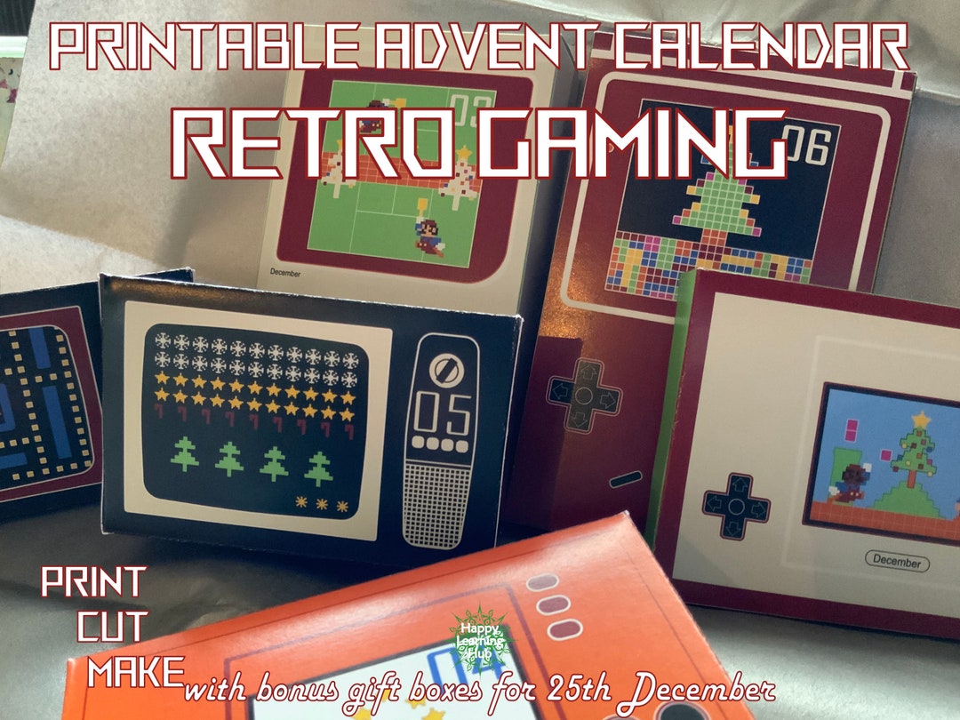 Printable Advent Calendar Boxes, Novelty Advent Calendar, DIY Christmas Advent, Gaming Calendar