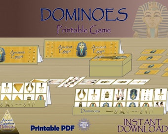 Ancient Egyptian Dominoes Game, Printable Game, DIY Children's Game, Ancient Egyptian Activity Pack, Instant Download