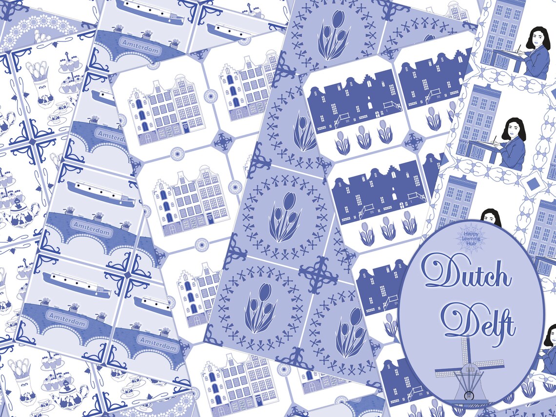 Netherlands Digital Papers, Dutch Delft, Dutch Seamless Patterns ...