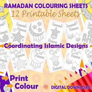 Ramadan Colouring Pages, Islamic Colouring Sheets, Printable PDF, Eid and Ramadan, Instant Download