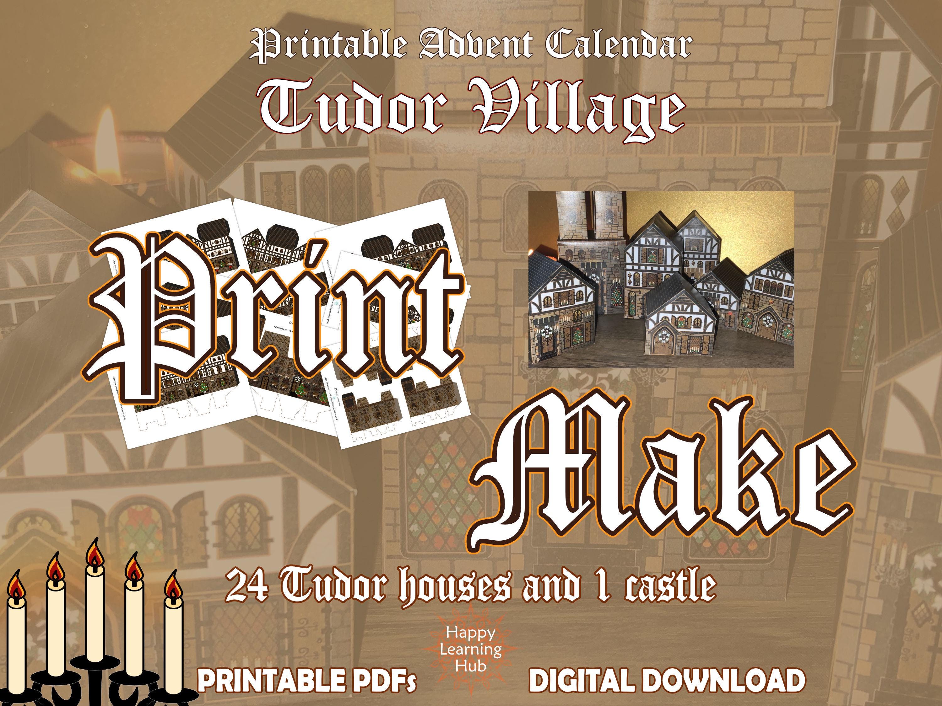 Printable Tudor Village Advent Calendar: DIY Christmas Castle (PDF) - Etsy