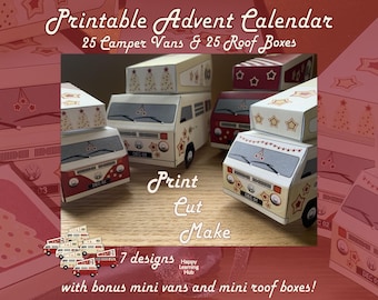 Camper Van Advent Calendar: Retro Christmas DIY (Printable PDF)