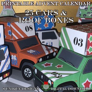 Printable Advent Calendar Boxes, Car Advent Calendar, Novelty Calendar, DIY Advent, Kids Advent, Christmas Calendar, Printable PDF