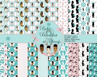 Breakfast at Tiffany's Digital Paper: Audrey Hepburn Scrapbook (Instant Download)