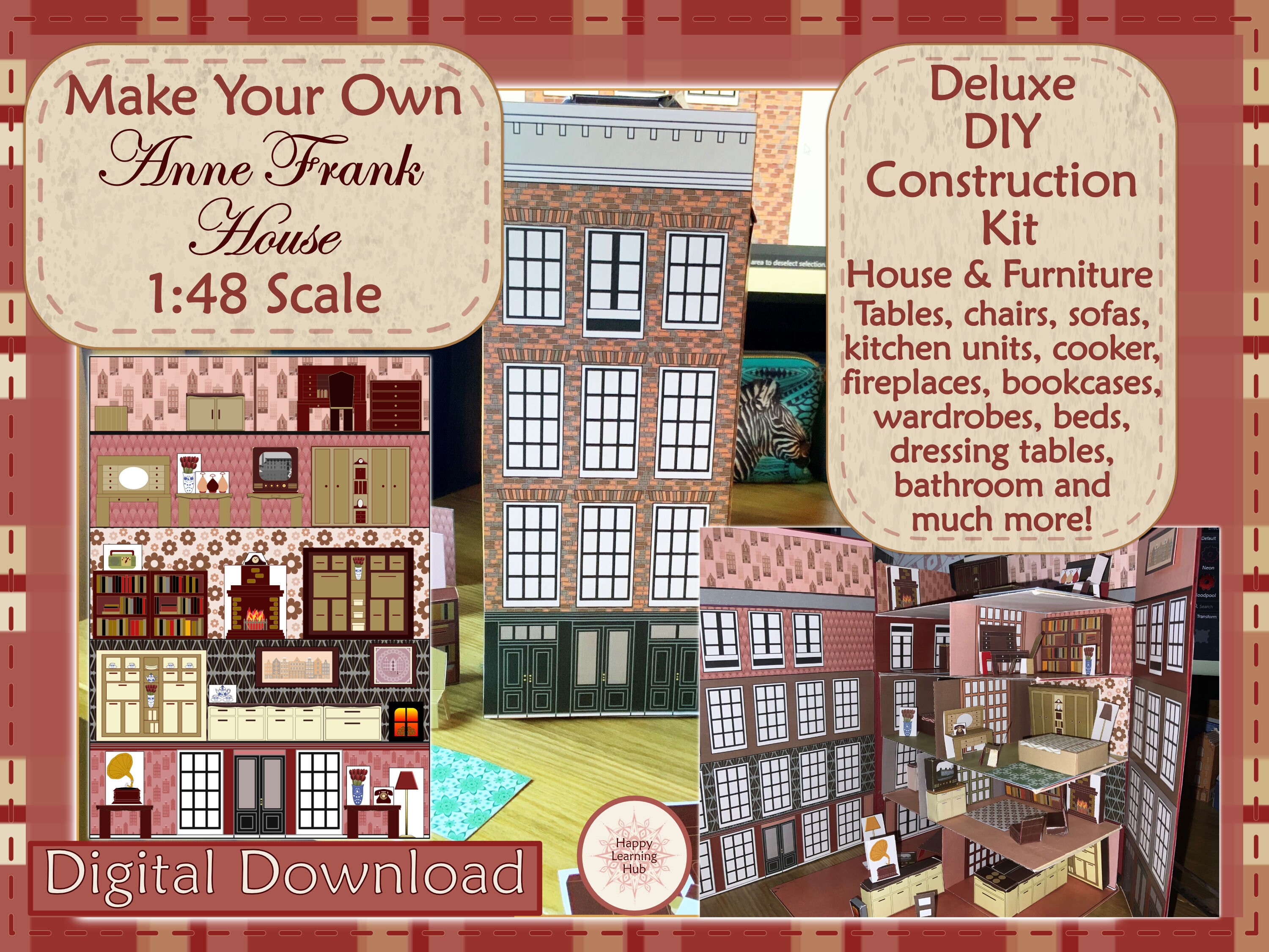 Anne Frank House 3D Construction Kit 148 Scale DIY Dollhouse Etsy
