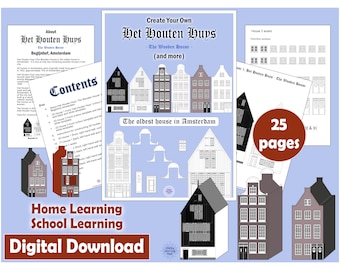 Create Your Own Het Houten Huys, Dutch Paper Houses,  Printable Crafts for Kids, Home or School Learning Activity, Digital Download