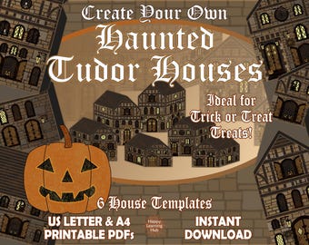 Haunted Tudor House Model: Halloween Papercraft (Digital Download)