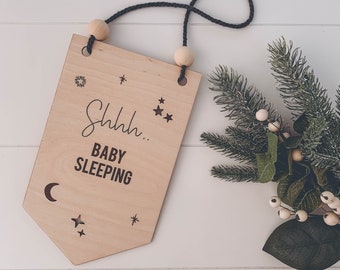 Baby Sleeping Door Sign Design for Laser Cutting - DIGITAL PRODUCT ONLY