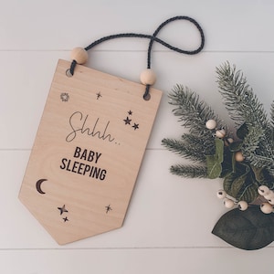 Baby Sleeping Door Sign Design for Laser Cutting - DIGITAL PRODUCT ONLY