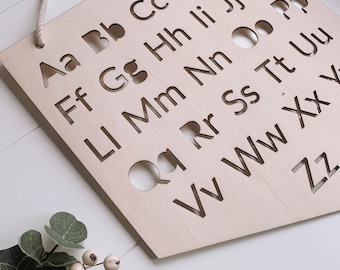 Alphabet Educational Wall Sign SVG | Kids ABC Laser Cut File